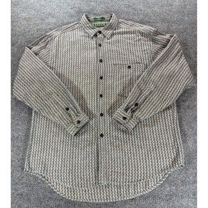 VINTAGE Levis Sutter Creek Men Button Up Shirt Large Geometric USA Made 1991